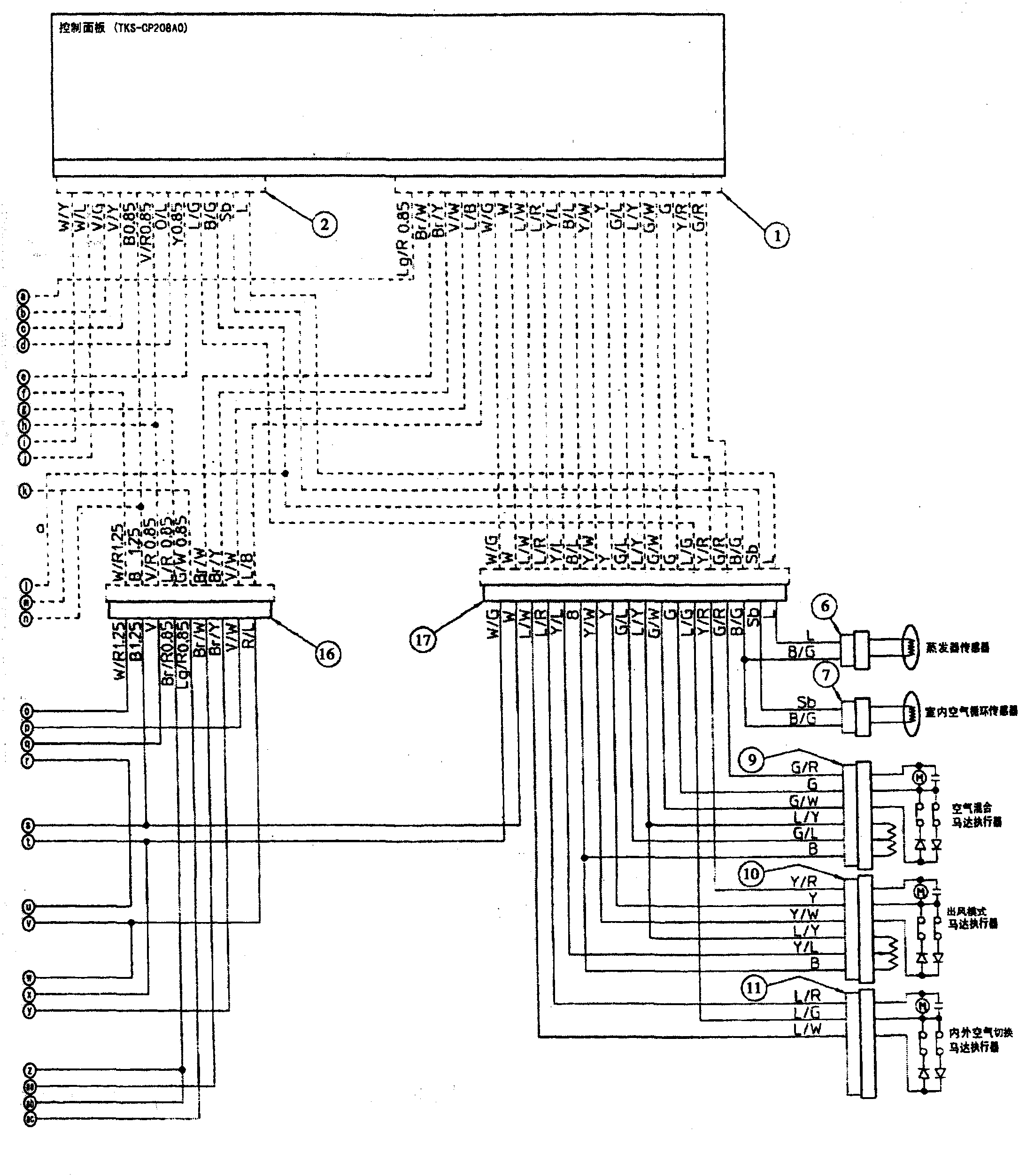 空调电路图(图1-2-4和图1-2-5)